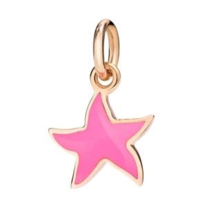 Ciondolo Dodo Stellina Oro rosa e smalto rosa fluo