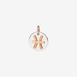 Ciondolo Dodo Zodiaco Pesci in argento e oro rosa