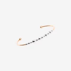 Bracciale Cuff Bollicine in oro rosa e sfere argento