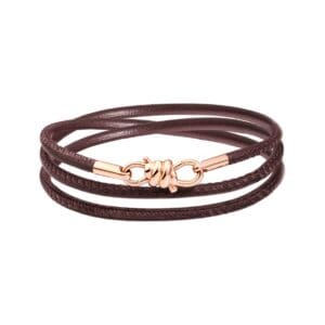 bracciale nodo marrone Bracciale Dodo Nodo pelle marrone e oro rosa