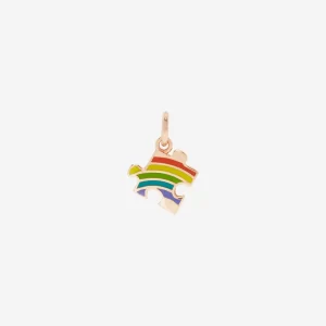 puzzle arcobaleno Ciondolo Dodo Puzzle oro rosa e smalto arcobaleno