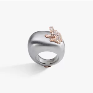 anello dada arrigoni grigio perlato rana diamanti