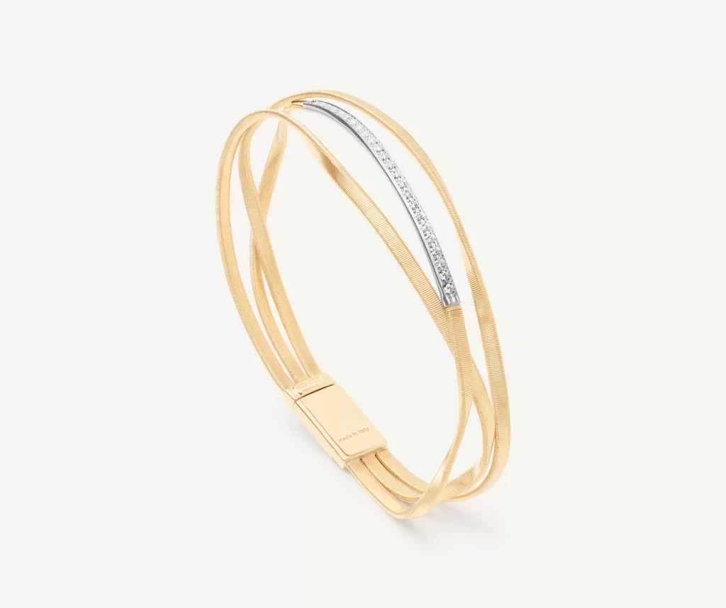 bracciale marco bicego tre file diamanti