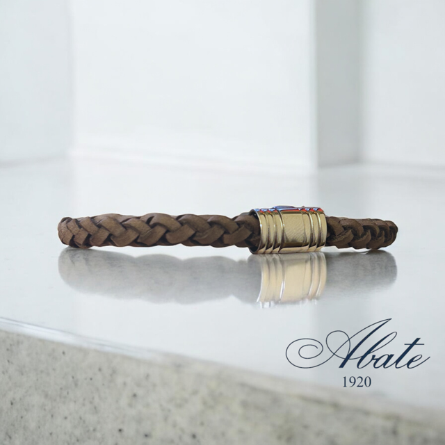 albanu bracciale pelle acciaio